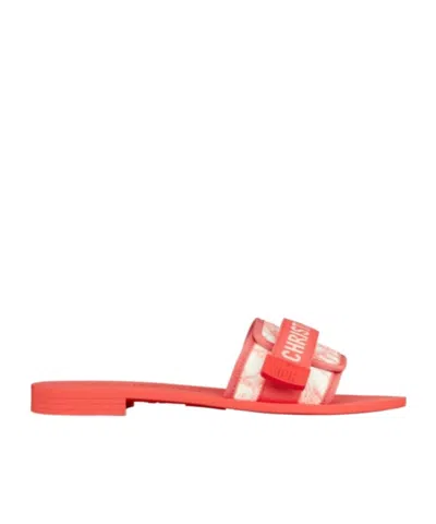 Dior Logo Detail Sandals In Red