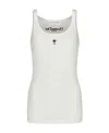 Dior Ribbed White Cotton Jersey Tank Top In White