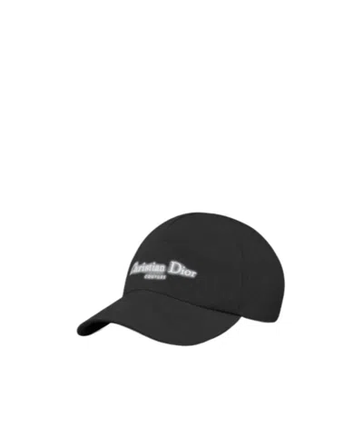 Dior Logo Details Baseball Hat In Black