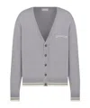 Dior Logo Details Knitted Cardigan In Gray