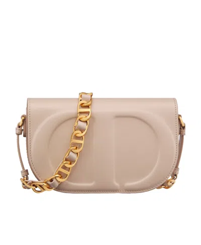 Dior Logo Details Shoulder Bag In Nude