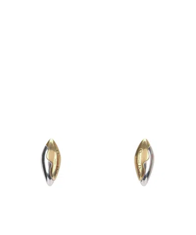 Dior Logo Earrings In Gold