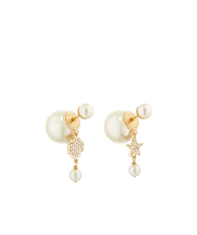 Dior Logo Earrings In White