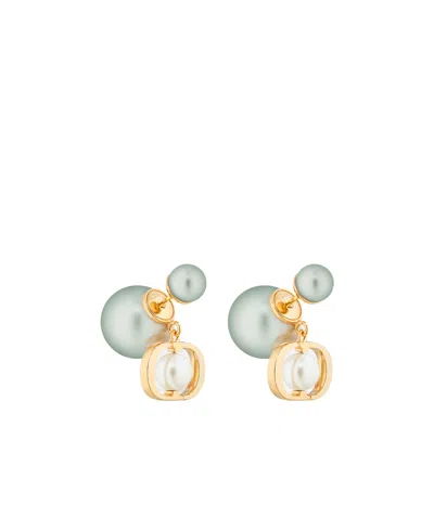 Dior Logo Earrings In White