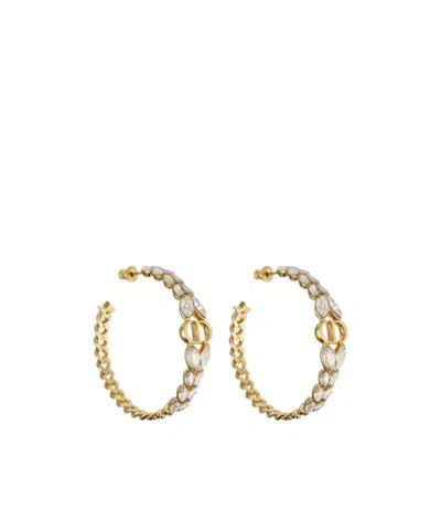 Dior Logo Earrings In Yellow
