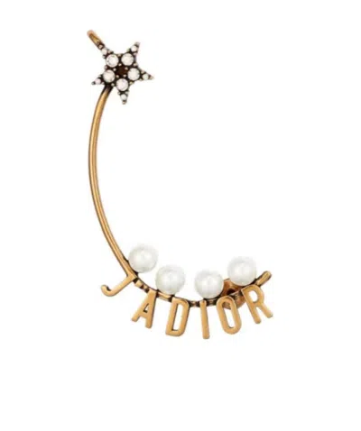 Dior Logo Earrings In Yellow