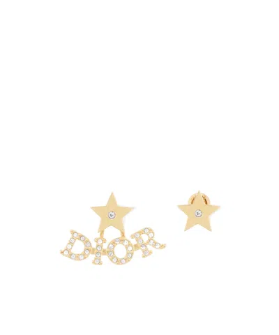 Dior Logo Earrings In Yellow