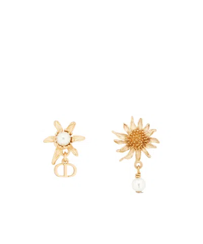 Dior Logo Earrings In Yellow