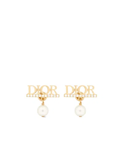 Dior Logo Earrings In Yellow