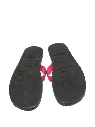 Pre-owned Dior Logo-embossed Flip Flops In Pink