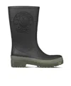 Dior Logo Embossed Round Toe Rain Boots In Black