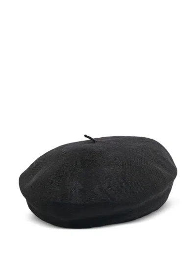 Pre-owned Dior Logo-embroidered Beret In Black
