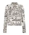 Dior Logo Embroidered Denim Coat In White