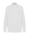 Dior Button-down Collar Poplin Cotton Shirt With Embroidered Logo In White