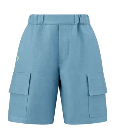 Dior Logo Embroidered Shorts In Blue