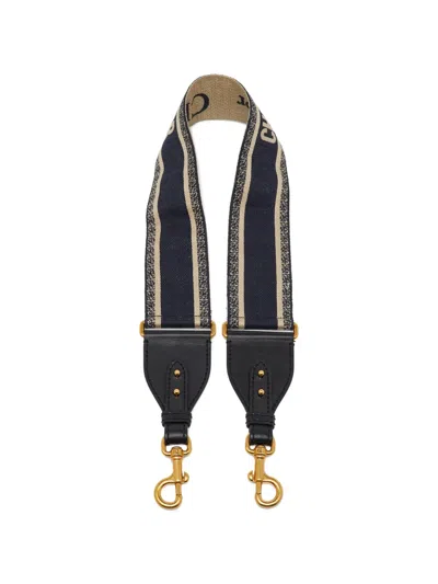 Pre-owned Dior Logo Embroidered Shoulder Strap In Blue