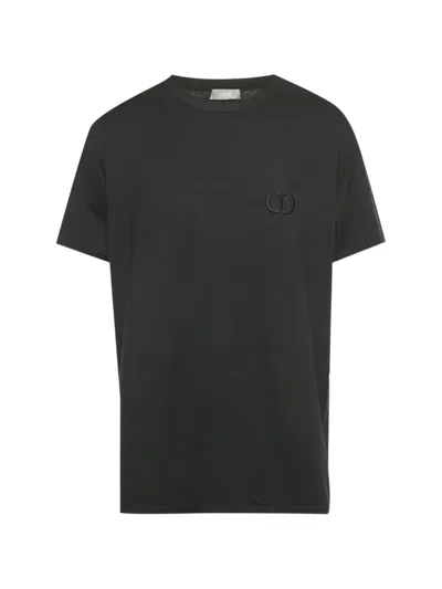 Pre-owned Dior Logo-embroidered T-shirt In Black