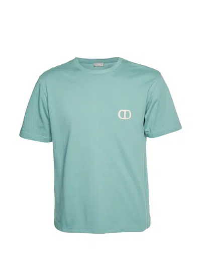Pre-owned Dior Logo Embroidered T-shirt In Green