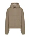 Dior Logo Embroidered Zip-up Jacket In Nude