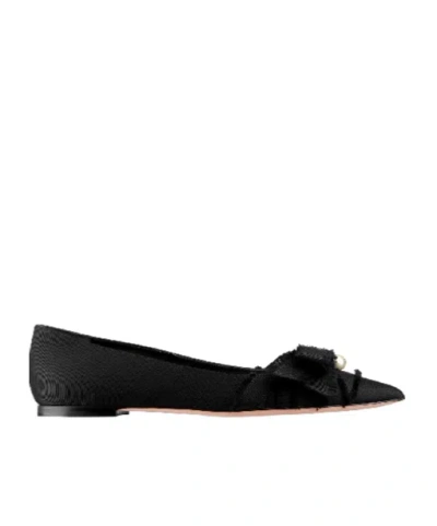 Dior Logo Flats In Black