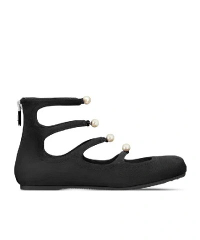Dior Logo Flats In Black