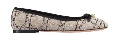 Dior Logo Flats In Multicolor