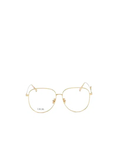 Dior Logo Glasses In Gold