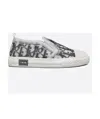 Dior Logo Gray Canvas Shoes In White