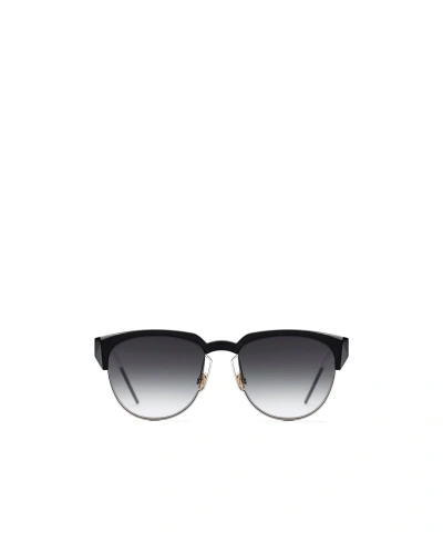 Dior Logo Half-frame Sunglasses In Black
