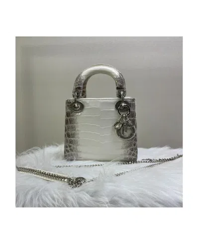 Dior Logo Handbag In Gray