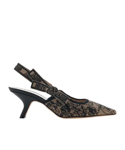 Dior Logo High-heeled Sandals In Black