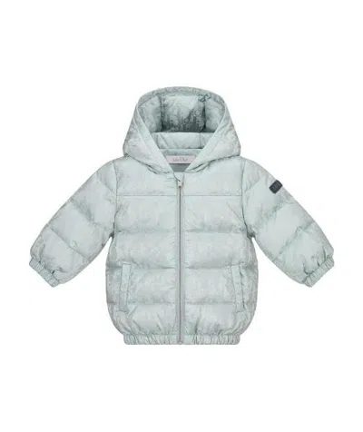 Dior Logo Hooded Down Jacket In Green