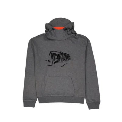 Dior Logo Hooded Sweatshirt In Grey