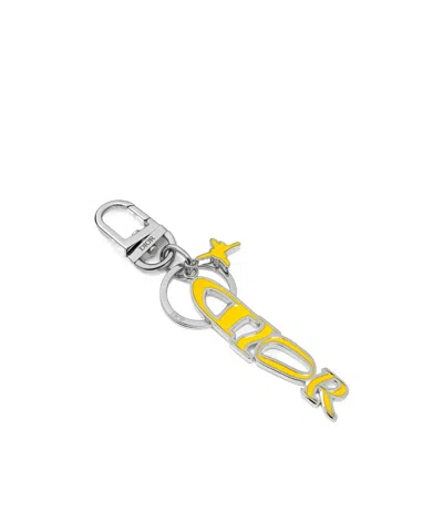 Dior Logo Keychain In Gray