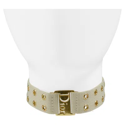 Pre-owned Dior Logo Khaki Choker Necklace In Multi