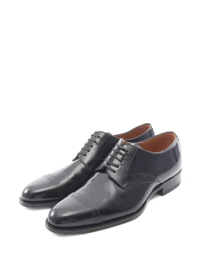 Pre-owned Dior Logo Leather Shoes In Black