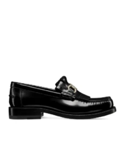 Dior Logo Loafers In Black