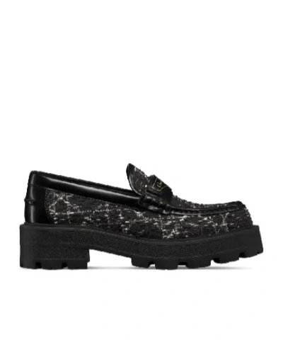 Dior Round Head Loafer Shoes In Black