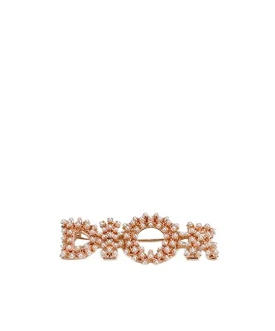 Dior Logo Logo Brooch In Yellow