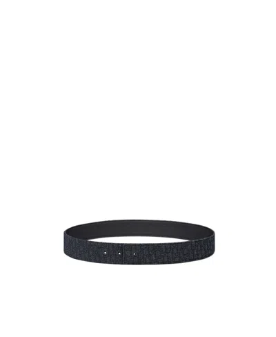 Dior Logo Logo Double-sided Belt In Black