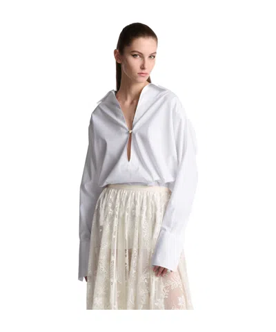 Dior Logo Long Shirt In White