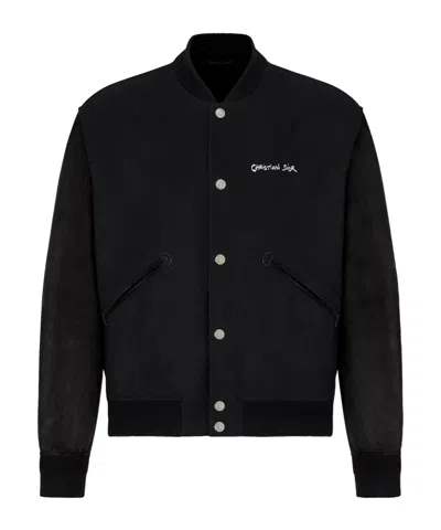 Dior Logo Long-sleeved Casual Jacket In Black