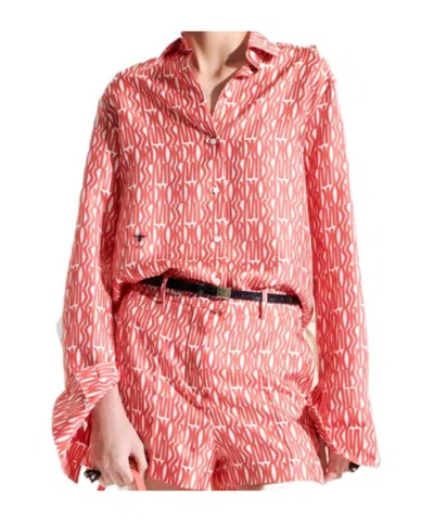 Dior Logo Long-sleeved Shirt In Pink