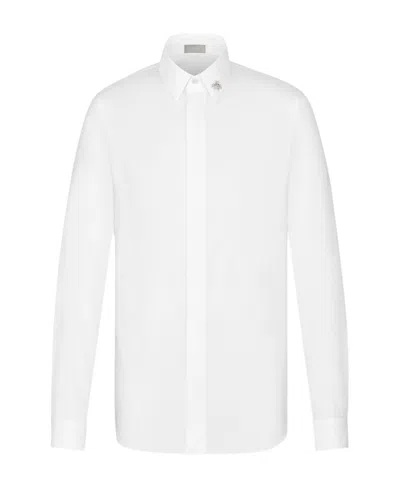 Dior Logo Long-sleeved Shirt In White