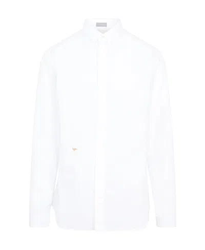 Dior Logo Long-sleeved Shirt In White