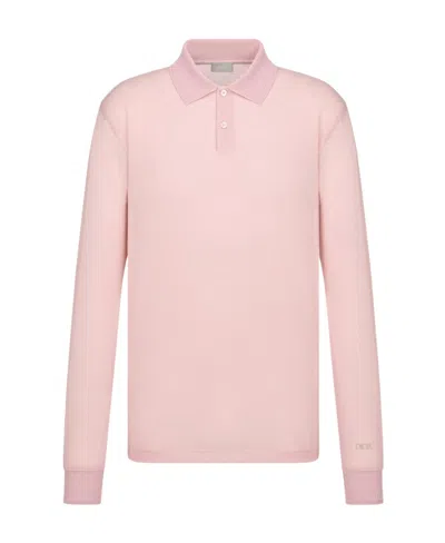 Dior Logo Long-sleeved Sweater In Pink