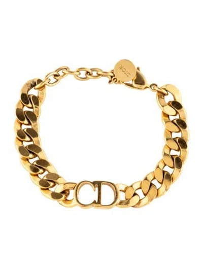 Pre-owned Dior Logo Montaigne Link Bracelet, 7.5" In Multi