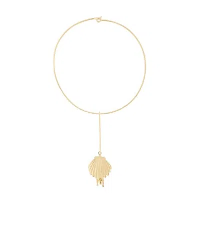 Dior Logo Necklace In Yellow