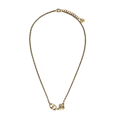 Dior Logo Necklace In Yellow