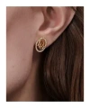 Dior Logo Oval Stud Earrings In Gold